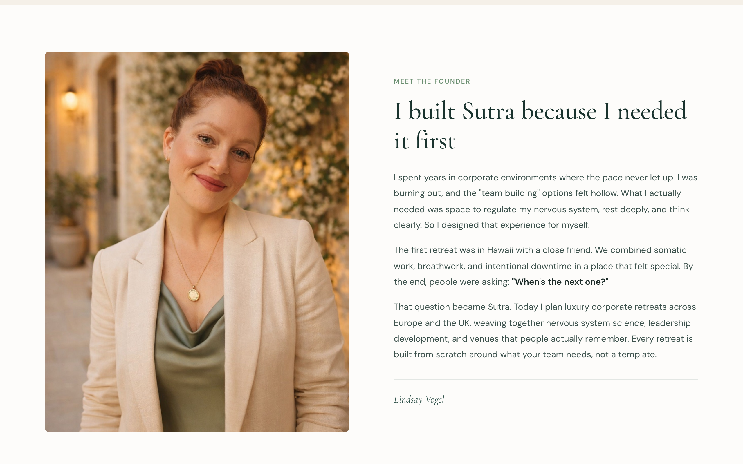 Sutra Retreats website